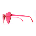 Girls Child Size Beveled Lens Heart Rimless Sunglasses