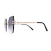 Womens Geometric Butterfly Rimless Oceanic Lens Chic Sunglasses