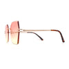 Womens Geometric Butterfly Rimless Oceanic Lens Chic Sunglasses