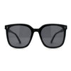 Womens Inset Lens Minimal Hipster Horn Rim Sunglasses