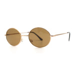 Classic Small Oval Spring Hinge Metal Rim Sunglasses