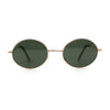 Classic Small Oval Spring Hinge Metal Rim Sunglasses