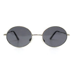 Classic Small Oval Spring Hinge Metal Rim Sunglasses