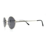 Classic Small Oval Spring Hinge Metal Rim Sunglasses