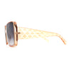 Womens Argyle Quilt Arm Squared Butterfly 90s Sunglasses