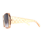 Womens Argyle Quilt Arm Squared Butterfly 90s Sunglasses