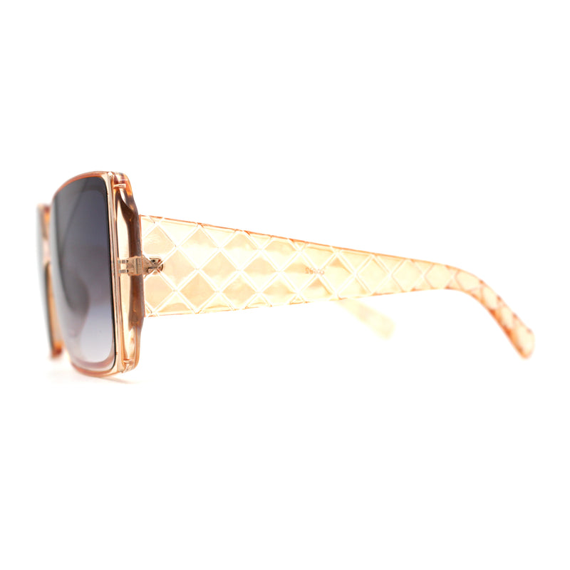 Womens Argyle Quilt Arm Squared Butterfly 90s Sunglasses