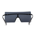 Retro Oversize Rimless Rectangle Shield Sunglasses