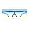 Retro Oversize Rimless Rectangle Shield Sunglasses