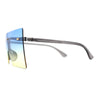 Retro Oversize Rimless Rectangle Shield Sunglasses