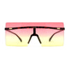 Retro Oversize Rimless Rectangle Shield Sunglasses