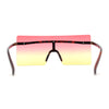 Retro Oversize Rimless Rectangle Shield Sunglasses