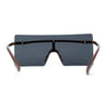 Retro Oversize Rimless Rectangle Shield Sunglasses