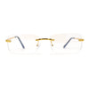 Classic Narrow Rectangle Rimless Blue Light Filtering Computer Glasses