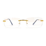 Classic Narrow Rectangle Rimless Blue Light Filtering Computer Glasses