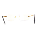 Classic Narrow Rectangle Rimless Blue Light Filtering Computer Glasses