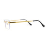 Classic Narrow Rectangle Rimless Blue Light Filtering Computer Glasses