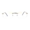 Classic Narrow Rectangle Rimless Blue Light Filtering Computer Glasses