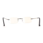 Classic Narrow Rectangle Rimless Blue Light Filtering Computer Glasses