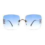 Classic 90s Rimless Large Rectangle Luxury Sunglasses