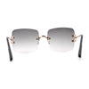 Classic 90s Rimless Large Rectangle Luxury Sunglasses