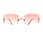 Classic 90s Rimless Large Rectangle Luxury Sunglasses