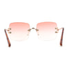 Classic 90s Rimless Large Rectangle Luxury Sunglasses