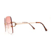 Classic 90s Rimless Large Rectangle Luxury Sunglasses