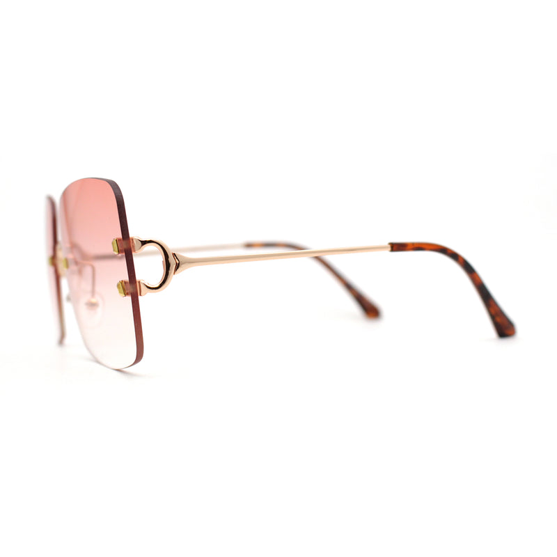 Classic 90s Rimless Large Rectangle Luxury Sunglasses