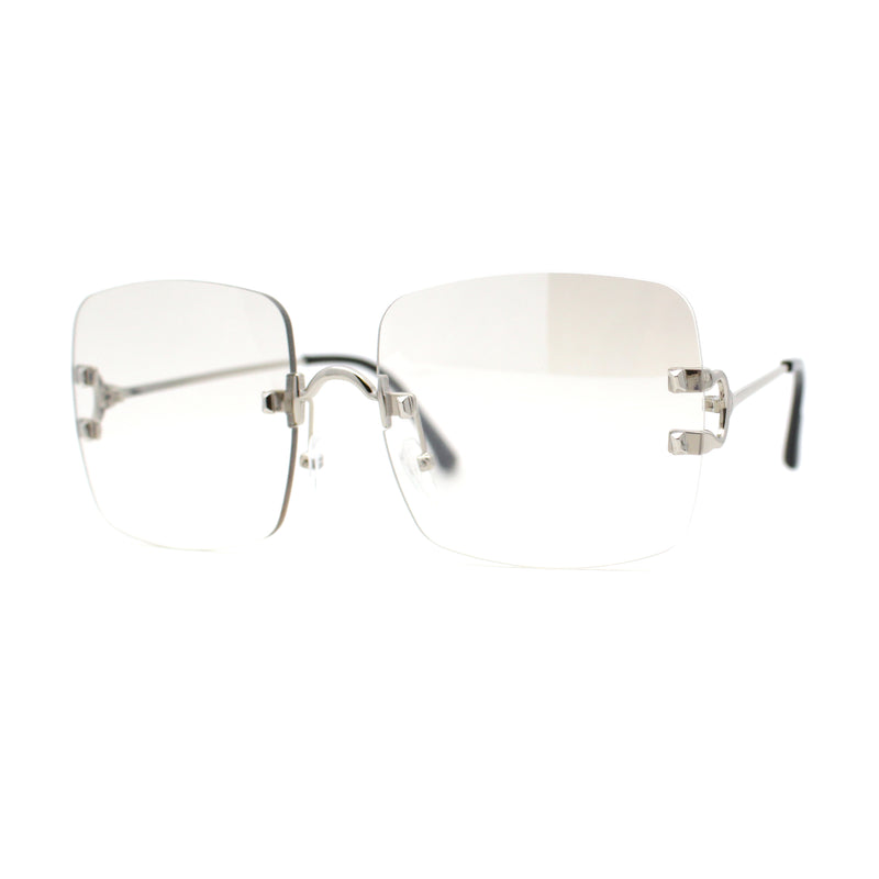 Classic 90s Rimless Large Rectangle Luxury Sunglasses