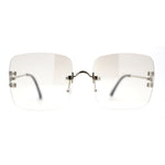 Classic 90s Rimless Large Rectangle Luxury Sunglasses