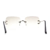 Classic 90s Rimless Large Rectangle Luxury Sunglasses