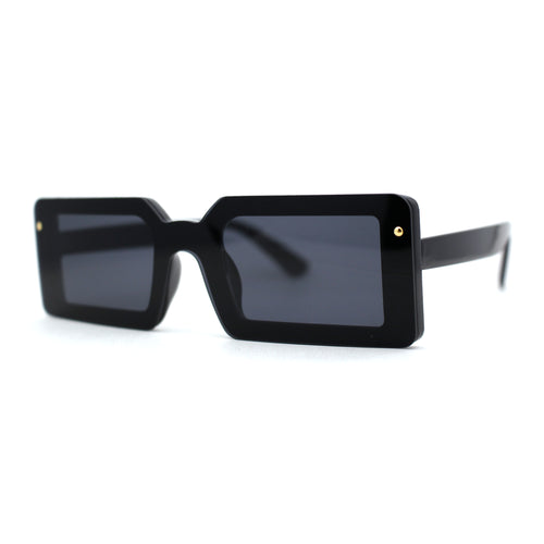 Womens Mod Mono Block Lens Narrow Rectangle Sunglasses