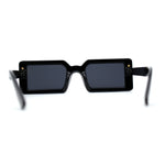 Womens Mod Mono Block Lens Narrow Rectangle Sunglasses