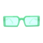 Womens Mod Mono Block Lens Narrow Rectangle Sunglasses