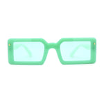 Womens Mod Mono Block Lens Narrow Rectangle Sunglasses