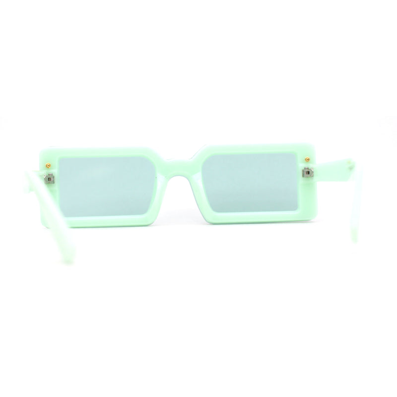 Womens Mod Mono Block Lens Narrow Rectangle Sunglasses