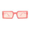Womens Mod Mono Block Lens Narrow Rectangle Sunglasses