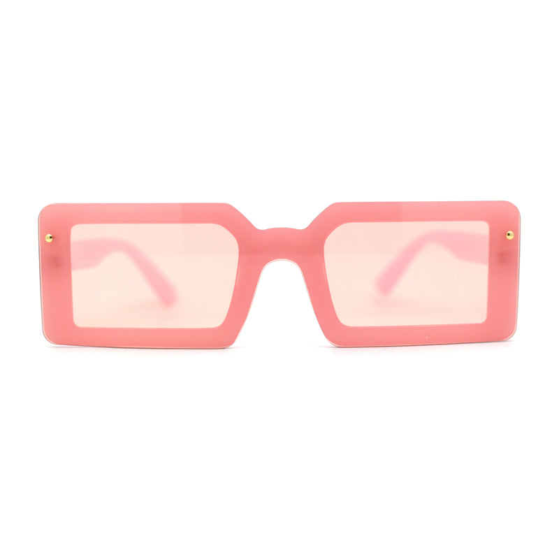 Womens Mod Mono Block Lens Narrow Rectangle Sunglasses