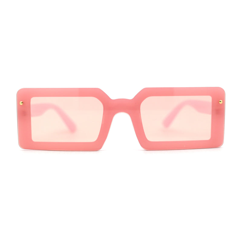 Womens Mod Mono Block Lens Narrow Rectangle Sunglasses