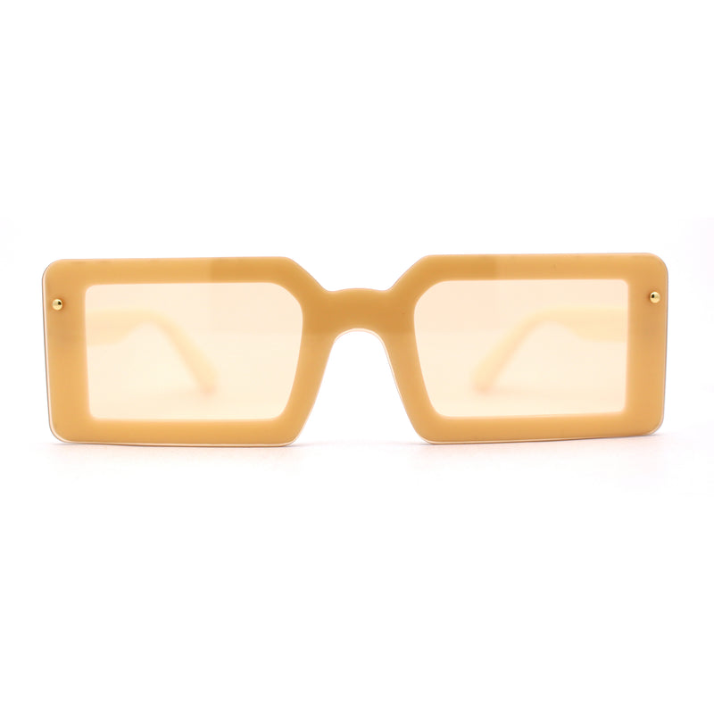 Womens Mod Mono Block Lens Narrow Rectangle Sunglasses