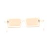 Womens Mod Mono Block Lens Narrow Rectangle Sunglasses