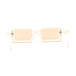 Womens Mod Mono Block Lens Narrow Rectangle Sunglasses