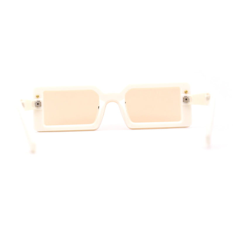 Womens Mod Mono Block Lens Narrow Rectangle Sunglasses