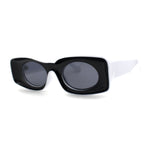 Womens Unique Concave Thick Mod Plastic Sunglasses Black Yellow