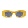 Womens Unique Concave Thick Mod Plastic Sunglasses Black Yellow