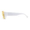 Womens Unique Concave Thick Mod Plastic Sunglasses Black Yellow