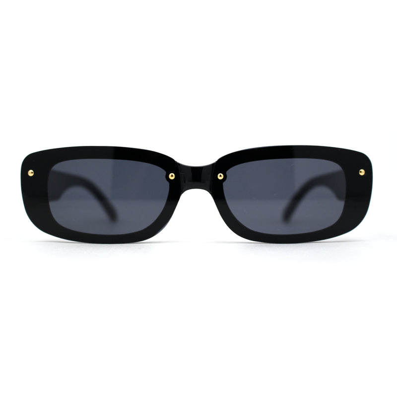 Womens Mod Exposed Lens Edge Oval Narrow Sunglasses