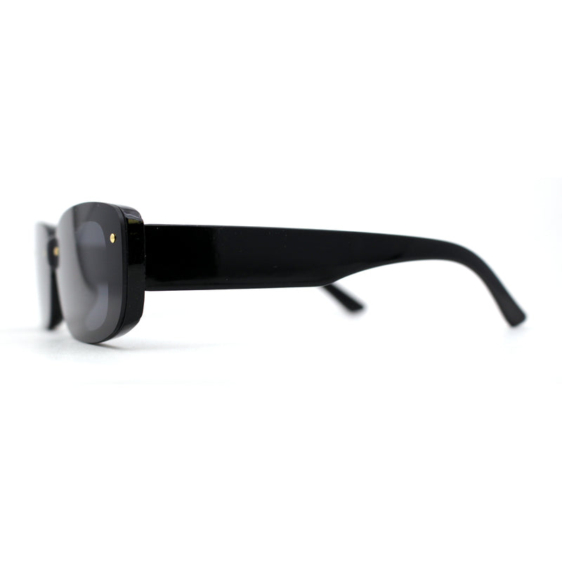 Womens Mod Exposed Lens Edge Oval Narrow Sunglasses