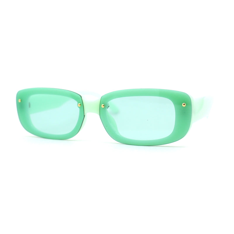 Womens Mod Exposed Lens Edge Oval Narrow Sunglasses